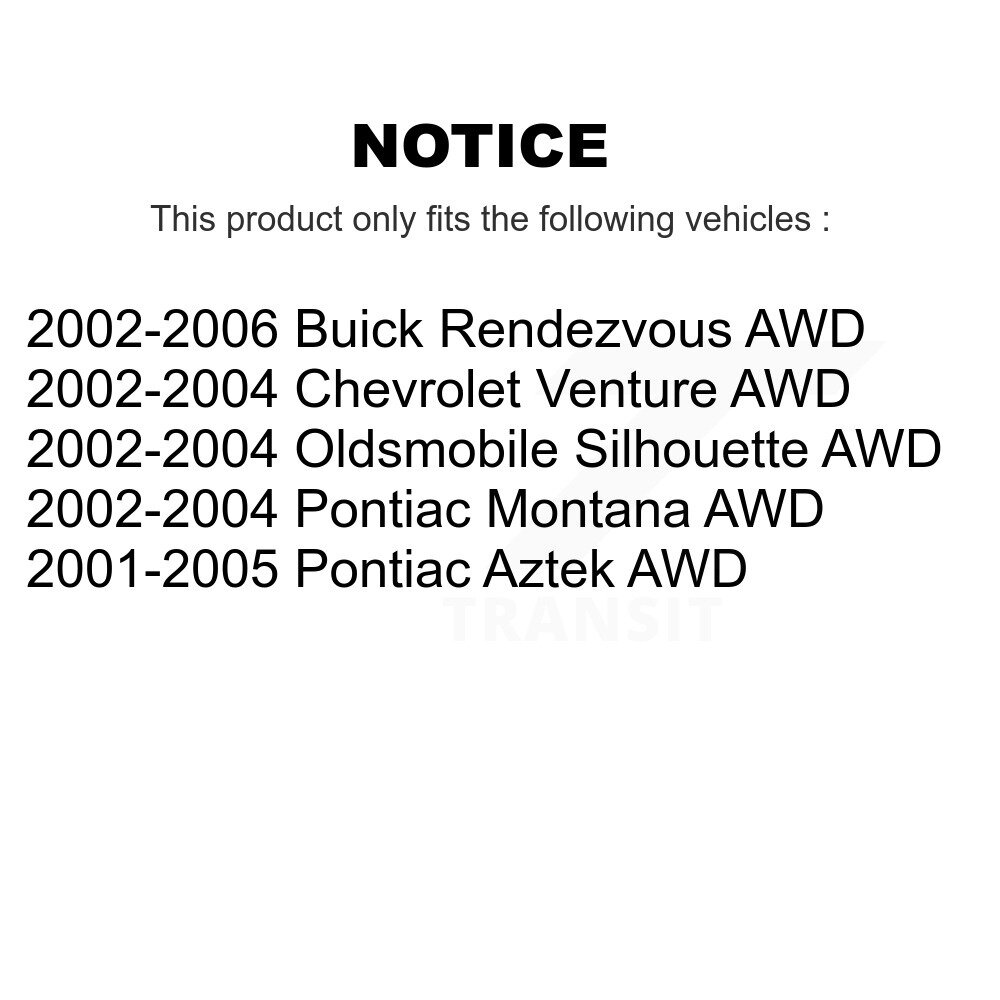 [Front] Rotor de frein à disque avant pour Buick Rendezvous Pontiac Montana Chevrolet Venture