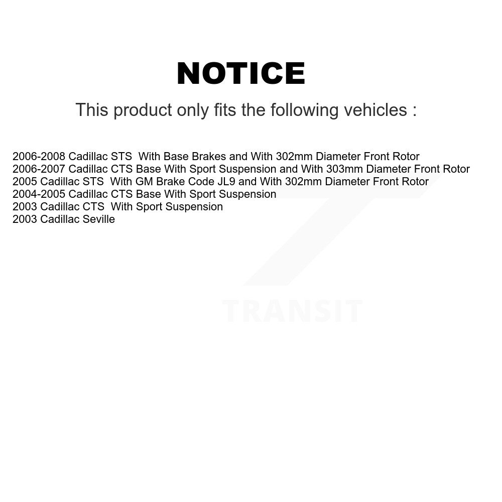 [Front] Rotor de frein à disque avant pour Cadillac CTS STS Séville 8-580104
