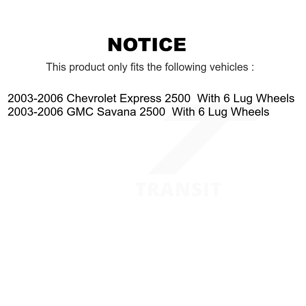 [Arrière] Rotor de frein à disque arrière pour GMC Savana 2500 Chevrolet Express 8-580162