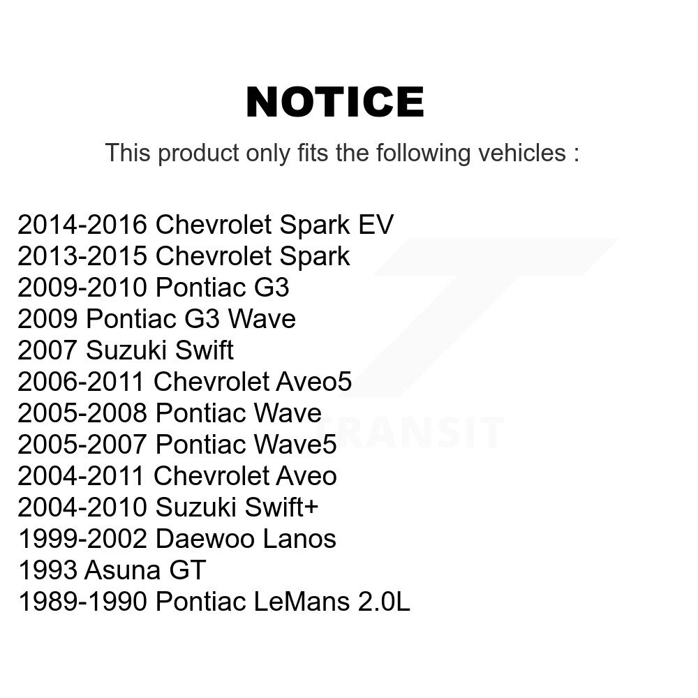[Front] Rotor de frein à disque avant pour Chevrolet Aveo Pontiac Aveo5 Wave Spark G3 Suzuki EV