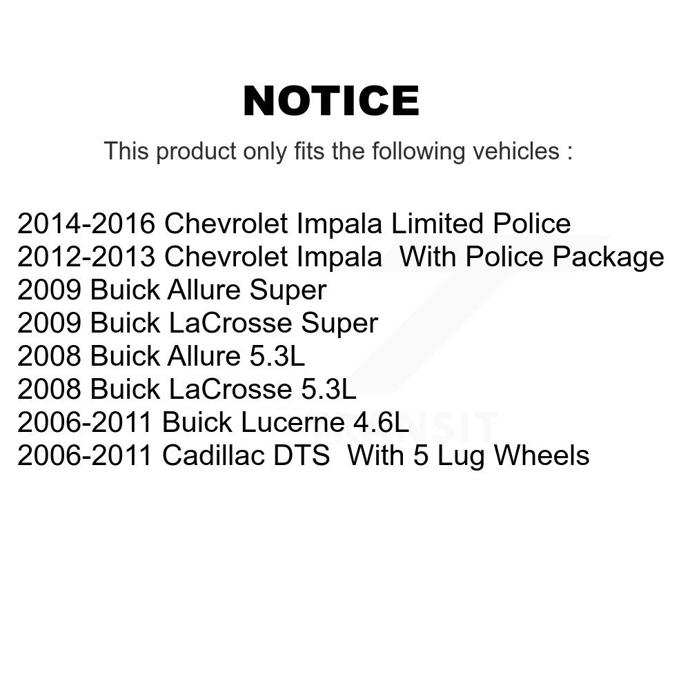 [Front] Rotor de frein à disque avant pour Buick Lucerne Chevrolet Impala LaCrosse Cadillac DTS