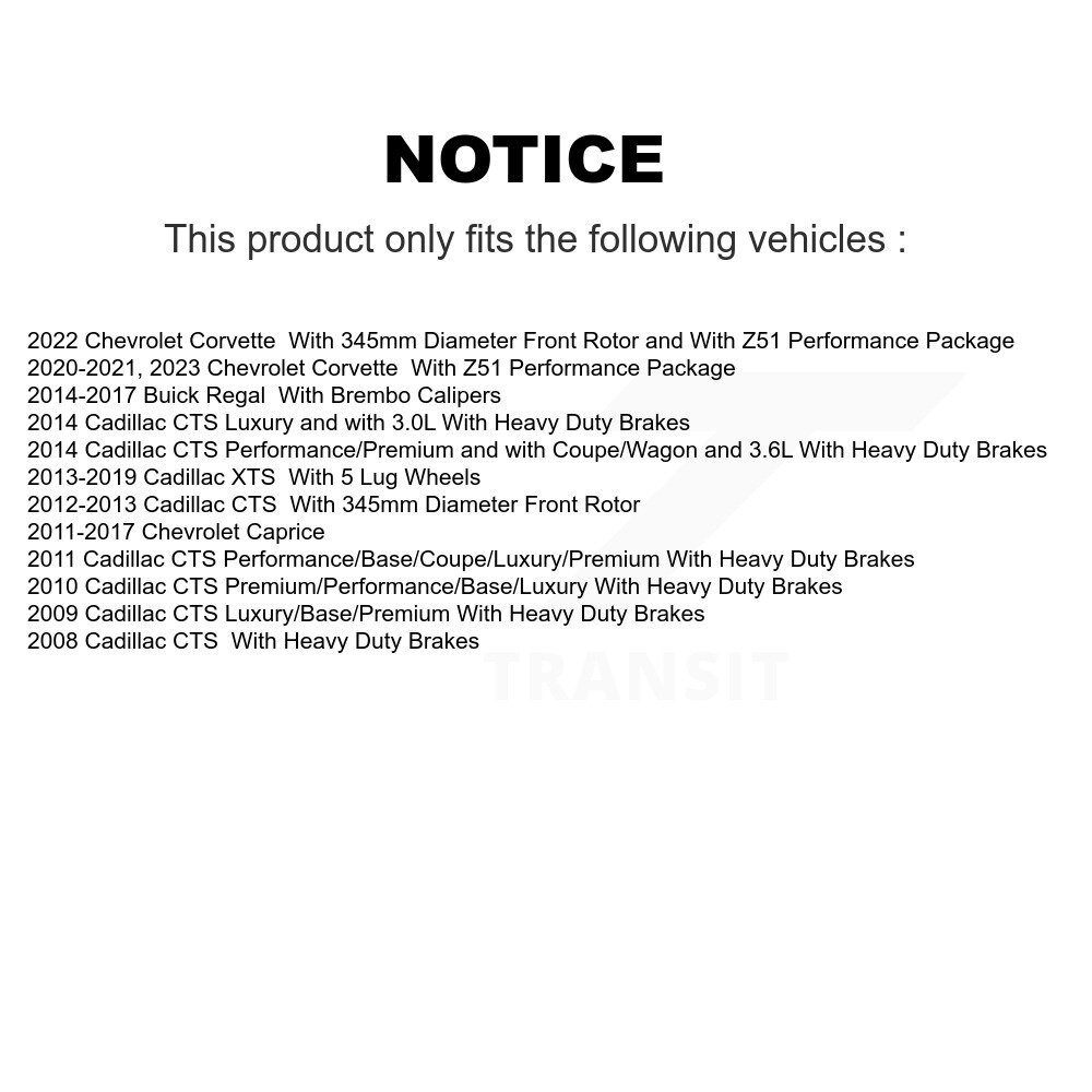 [Front] Rotor de frein à disque avant pour Cadillac CTS Chevrolet Corvette XTS Buick Regal