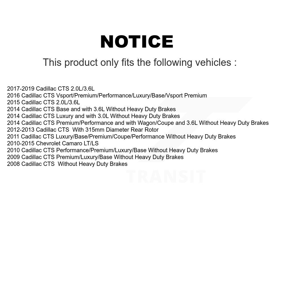 [Arrière] Rotor de frein à disque arrière pour Chevrolet Camaro Cadillac CTS 8-580722