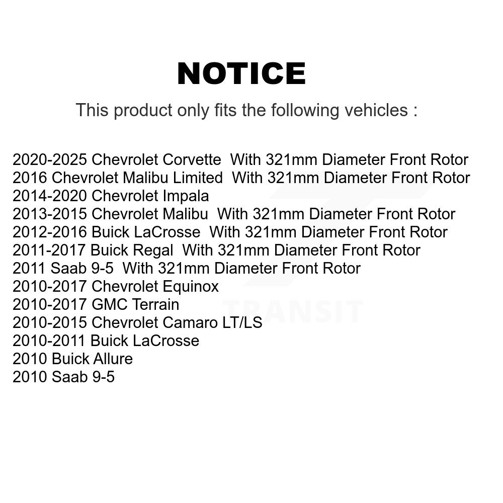 [Front] Rotor de frein à disque avant pour Chevrolet Equinox GMC Terrain Buick Camaro Malibu