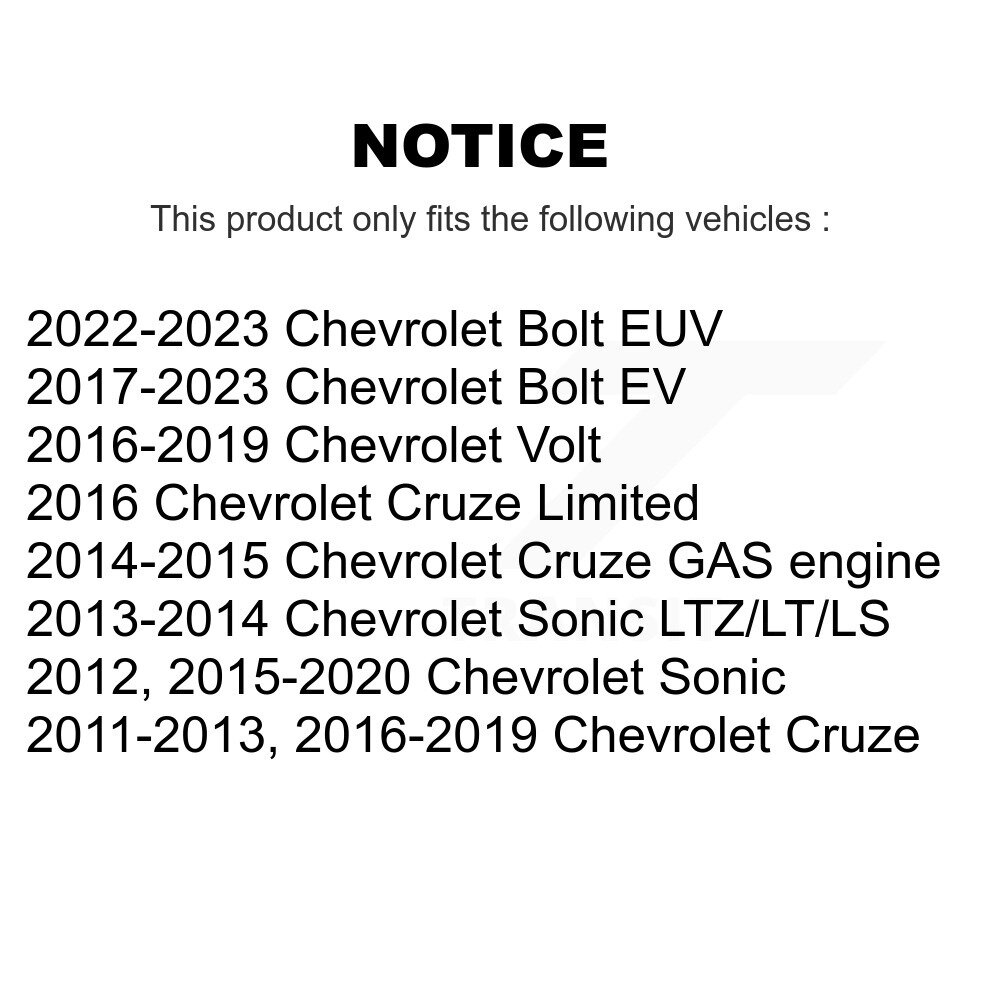 [Front] Rotor de frein à disque avant pour Chevrolet Cruze Sonic Bolt EV EUV Volt Limited