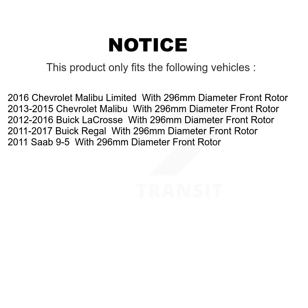 [Front] Rotor de frein à disque avant pour Chevrolet Malibu Buick Regal LaCrosse Limited
