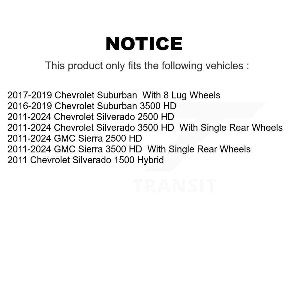 [Arrière] Rotor de frein à disque arrière pour Chevrolet GMC Sierra 2500 HD Silverado 3500 1500