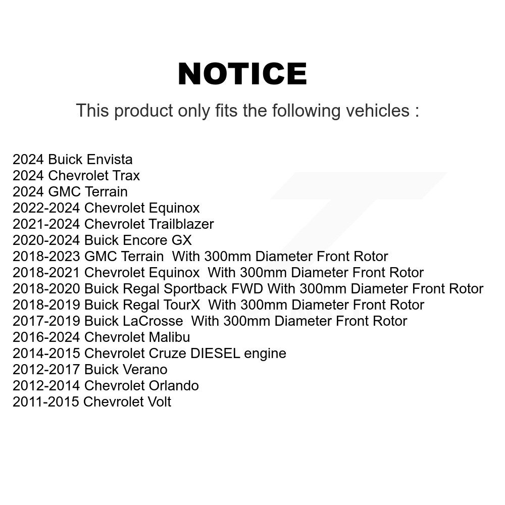 [Front] Rotor de frein à disque avant pour Chevrolet Equinox GMC Terrain Buick Cruze Malibu GX