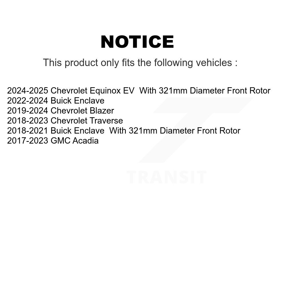 [Front] Rotor de frein à disque avant pour Chevrolet Traverse GMC Acadia Blazer Buick Enclave EV