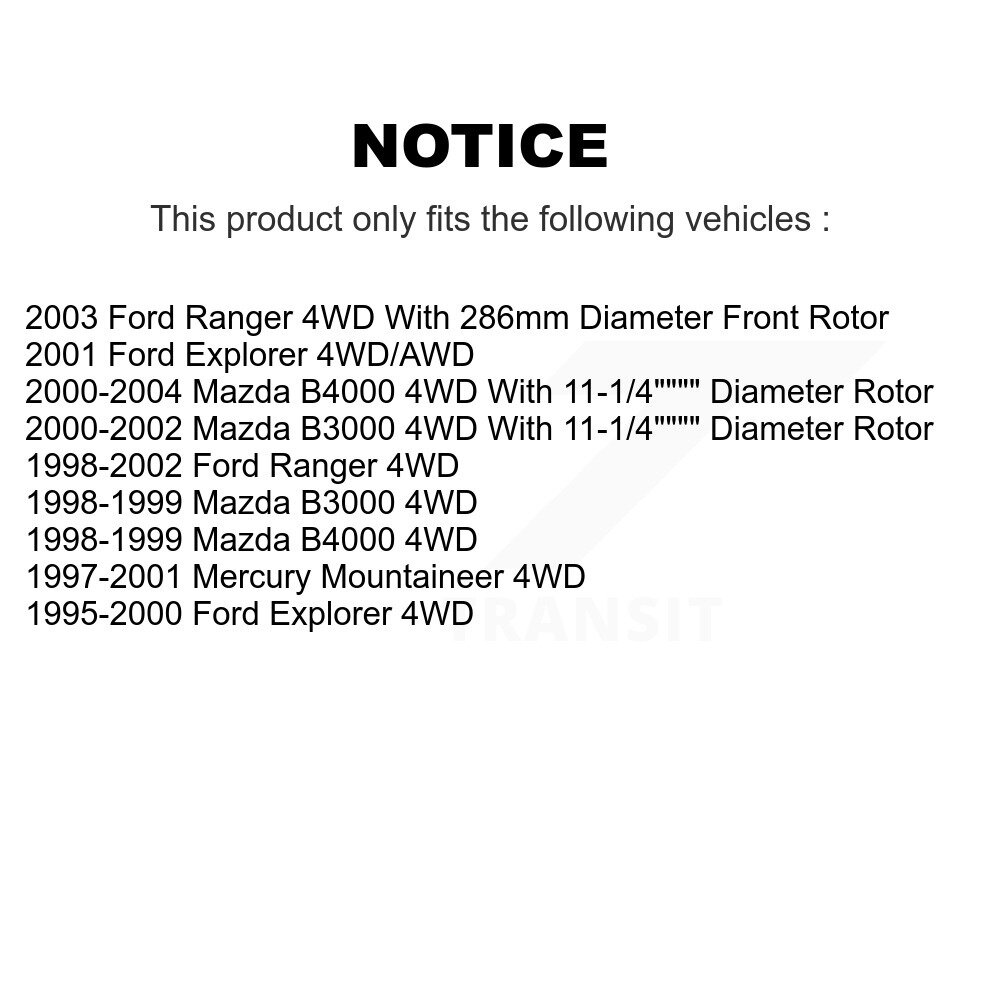 [Front] Rotor de frein à disque avant pour Ford Ranger Explorer Mazda B4000 B3000 Mercure