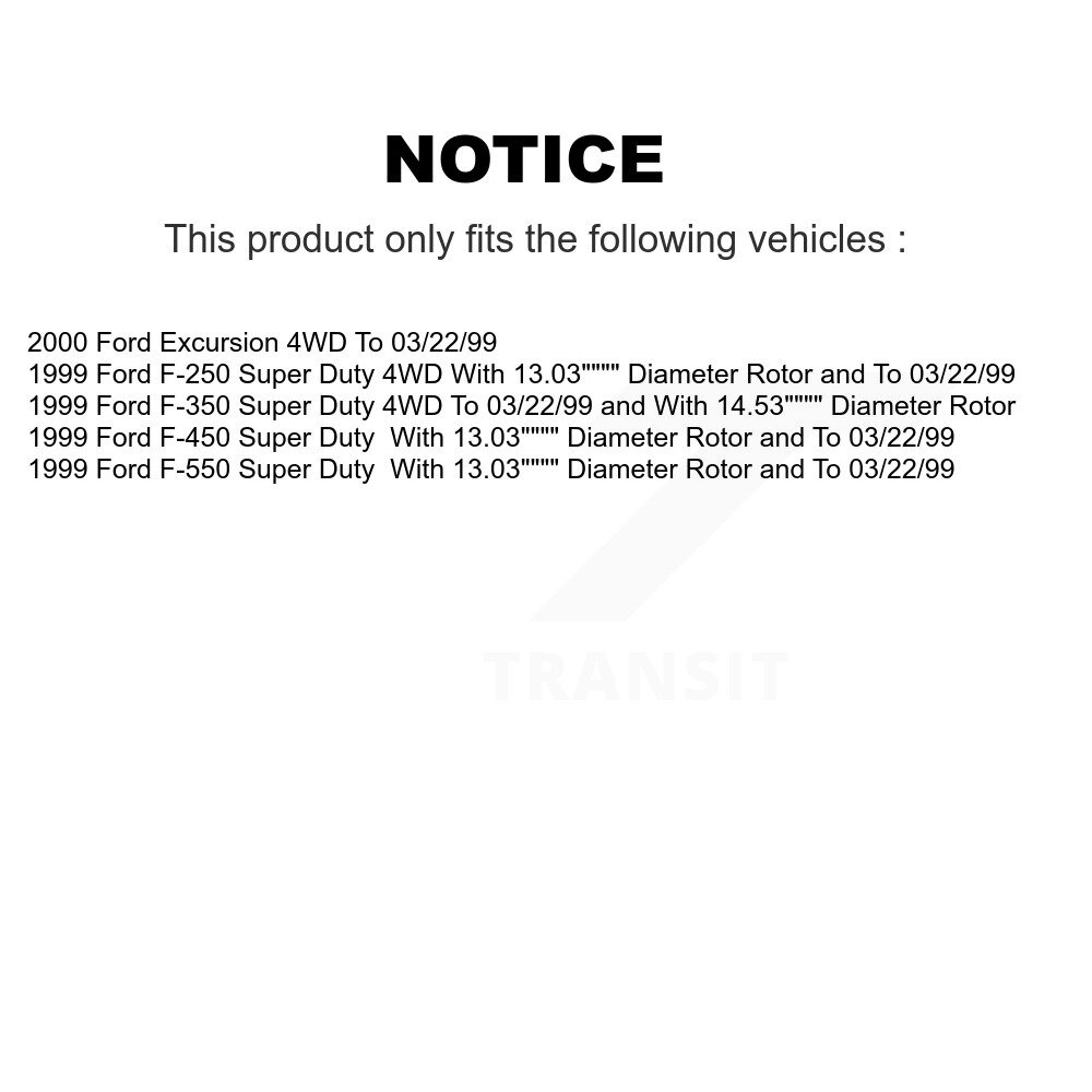 [Front] Rotor de frein à disque avant pour Ford F-250 Super Duty F-350 Excursion F-450 F-550
