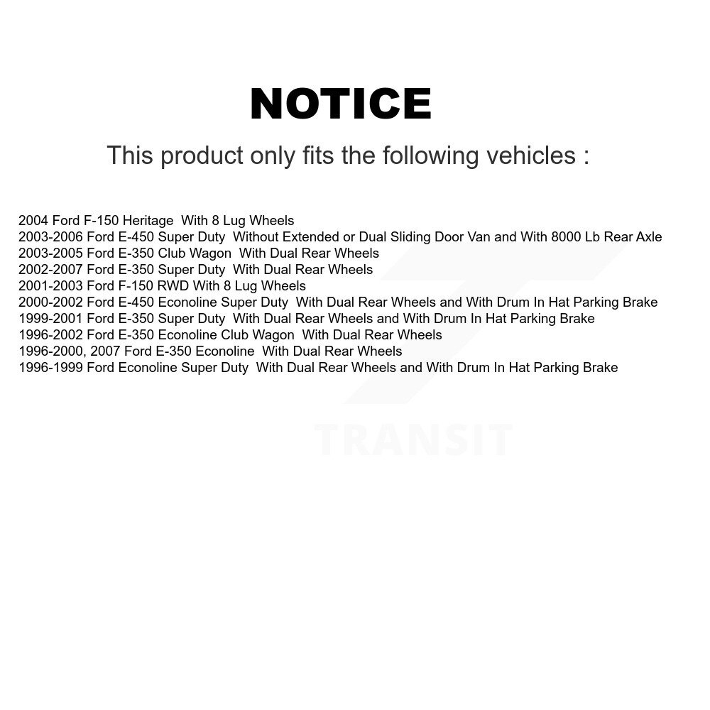 [Arrière] Rotor de frein à disque arrière pour Ford F-150 E-350 Super Duty Econoline Club Wagon E-450