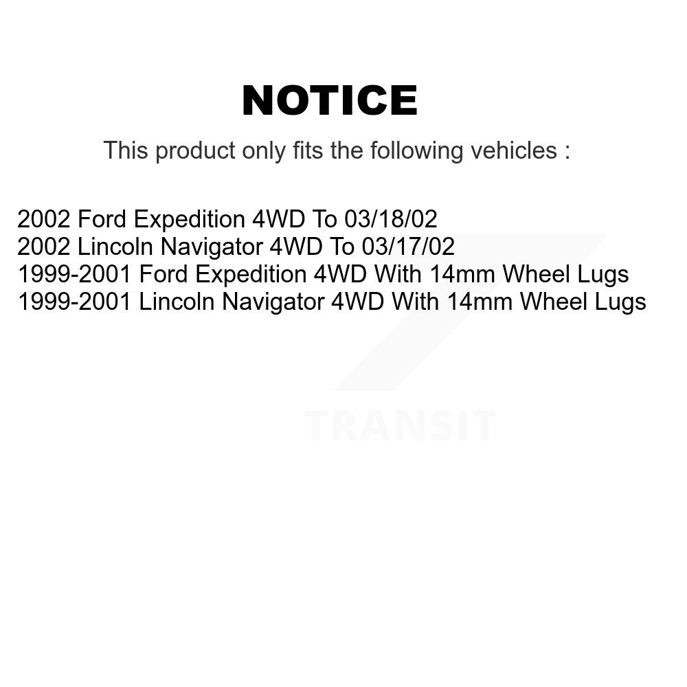 [Front] Rotor de frein à disque avant pour Ford Expédition Lincoln Navigator 4WD 8-66943