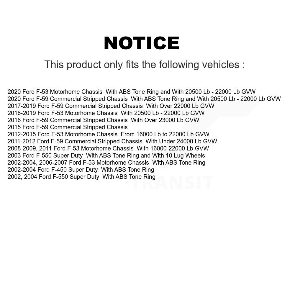 [Arrière] Rotor de frein à disque arrière pour châssis de camping-car Ford F-53 F-550 Super Duty F-450