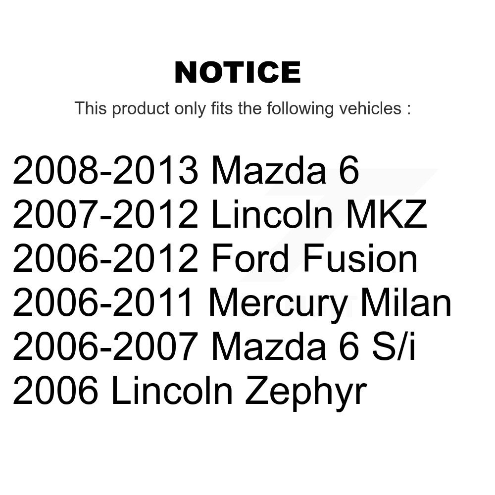 [Front] Rotor de frein à disque avant pour Ford Fusion Mazda 6 Lincoln MKZ Zephyr Mercure Milan