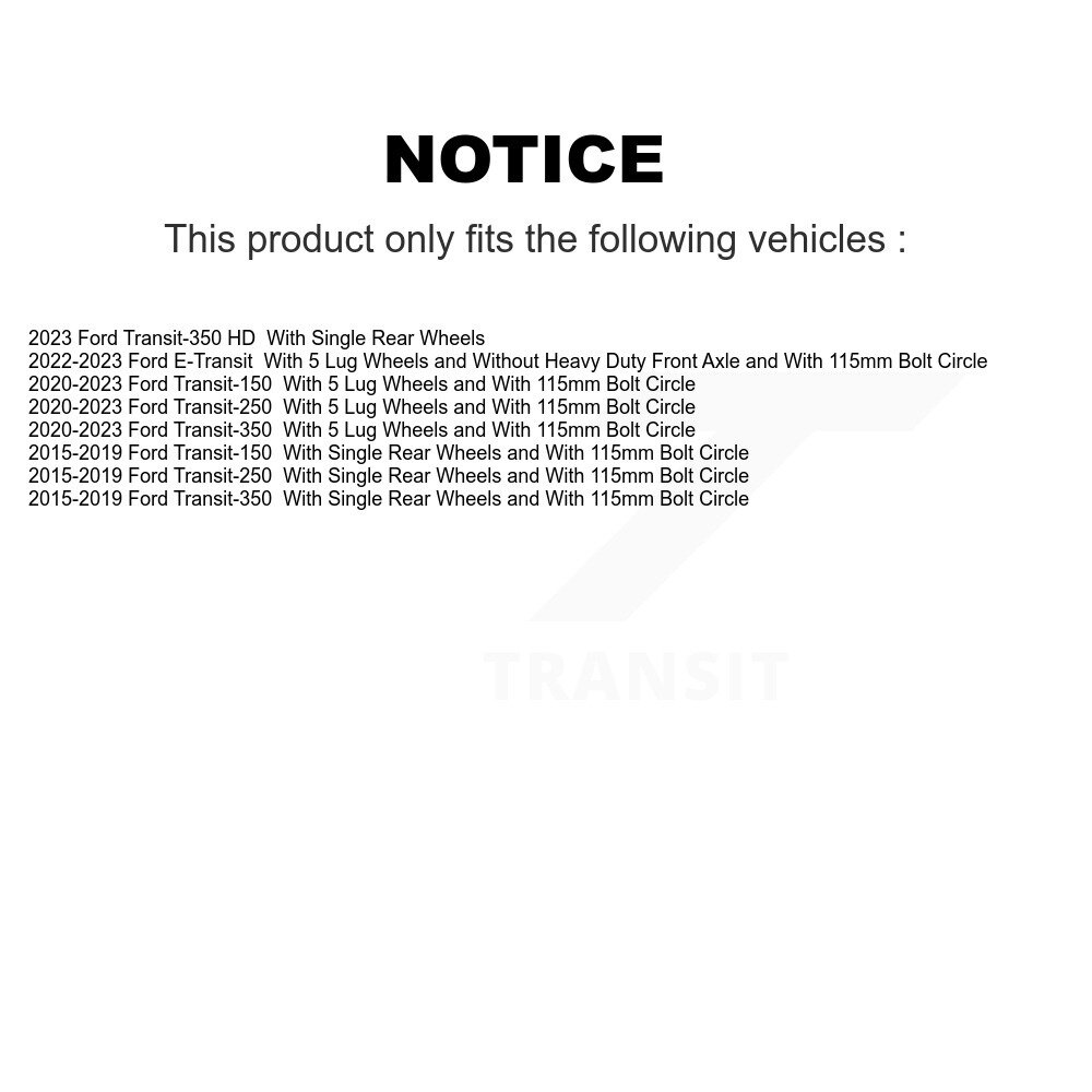 [Front] Rotor de frein à disque avant pour Ford Transit-250 Transit-150 Transit-350 E-Transit HD