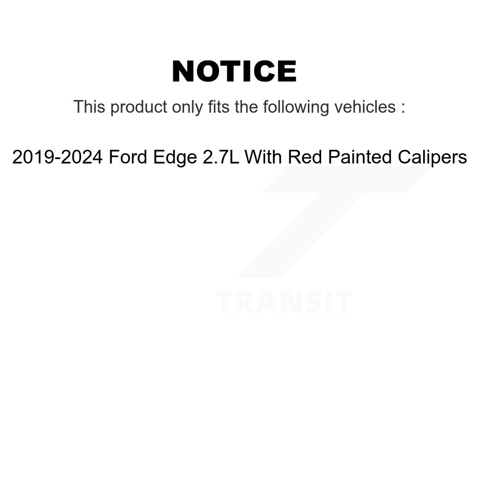 [Front] Rotor de frein à disque avant pour 2019-2024 Ford Edge 2.7L avec étriers peints en rouge