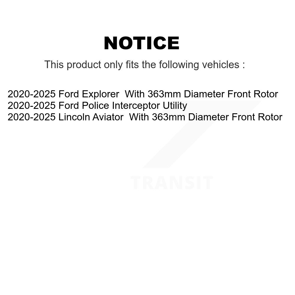[Front] Rotor de frein à disque avant pour Ford Explorer Lincoln Aviator Police Intercepteur