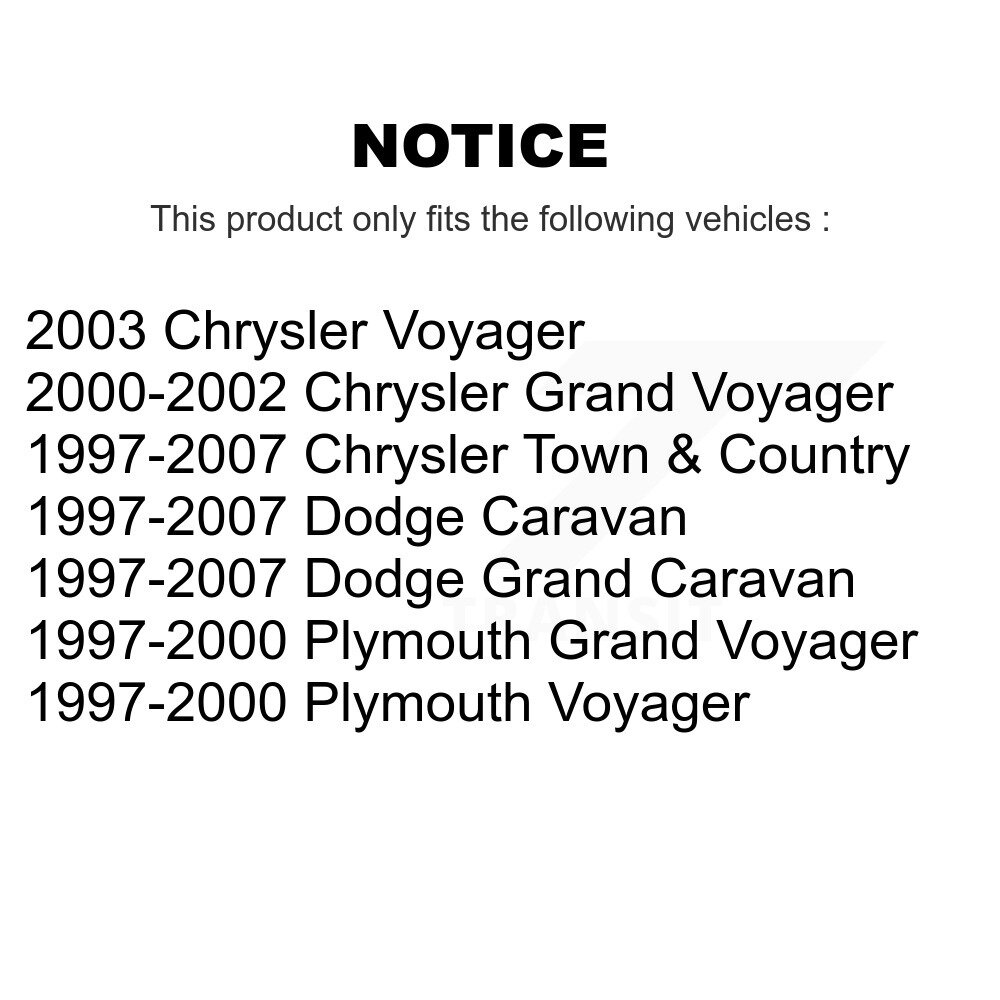[Arrière] Rotor de frein à disque arrière pour Dodge Grand Caravan Chrysler Ville et Pays Plymouth
