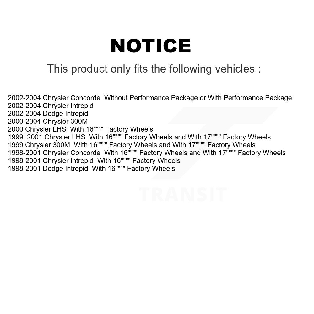 [Front] Rotor de frein à disque avant pour Dodge Intrépide Chrysler 300M Concorde LHS 8-76722