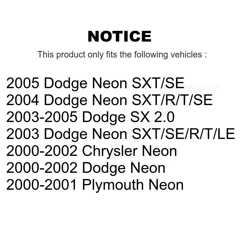 [Front] Rotor de frein à disque avant pour Neon Dodge Chrysler Plymouth SX 2.0 8-76912