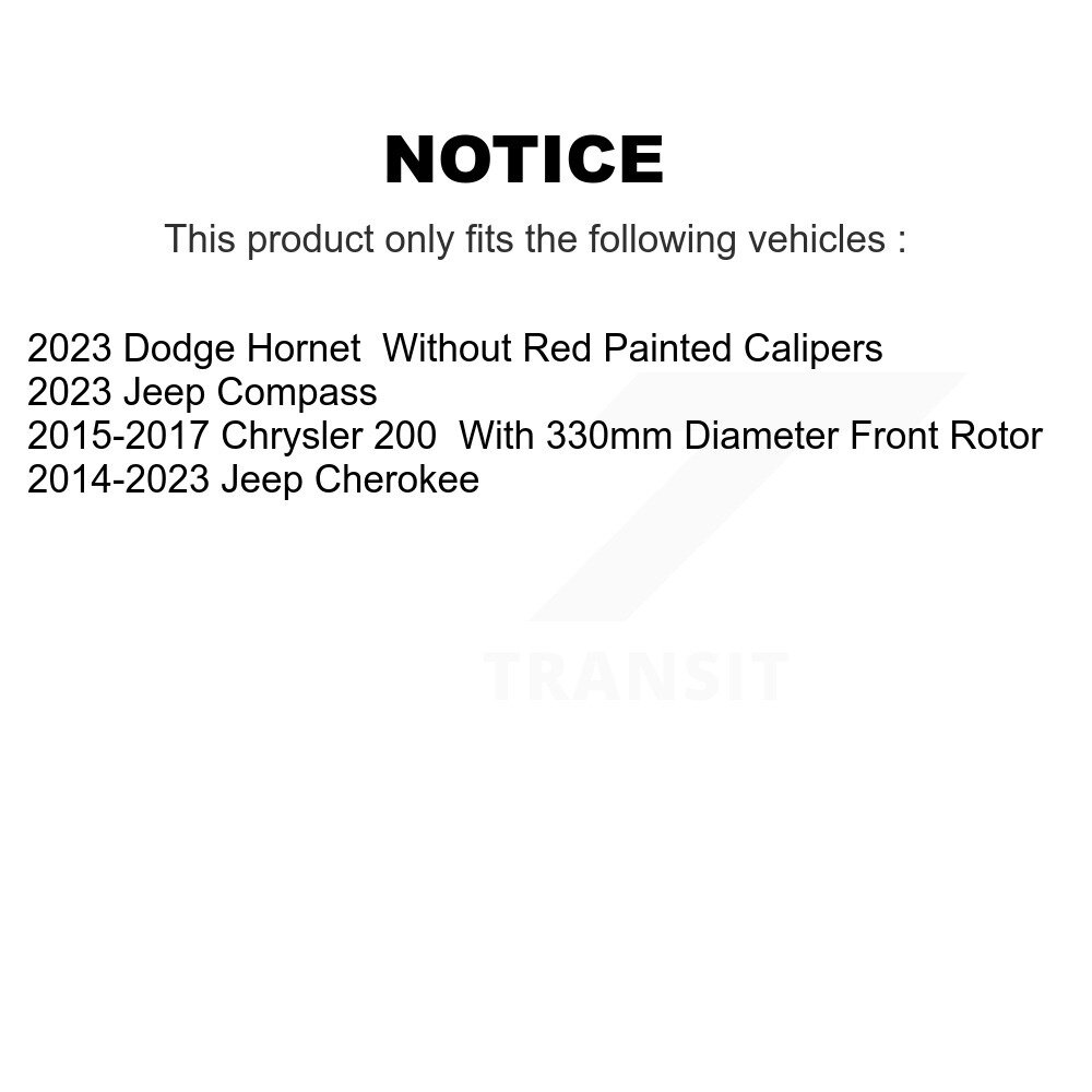 [Front] Rotor de frein à disque avant pour jeep Cherokee Chrysler 200 Dodge Hornet 8-781768