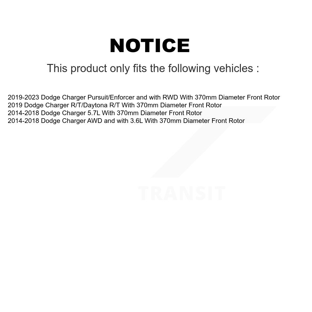 [Front] Rotor de frein à disque avant pour chargeur Dodge avec un diamètre de 370mm 8-781774