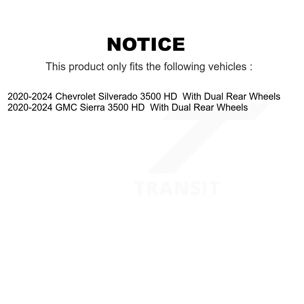 [Arrière] Rotor de frein à disque arrière pour 2020-2024 GMC Sierra 3500 HD Chevrolet Silverado