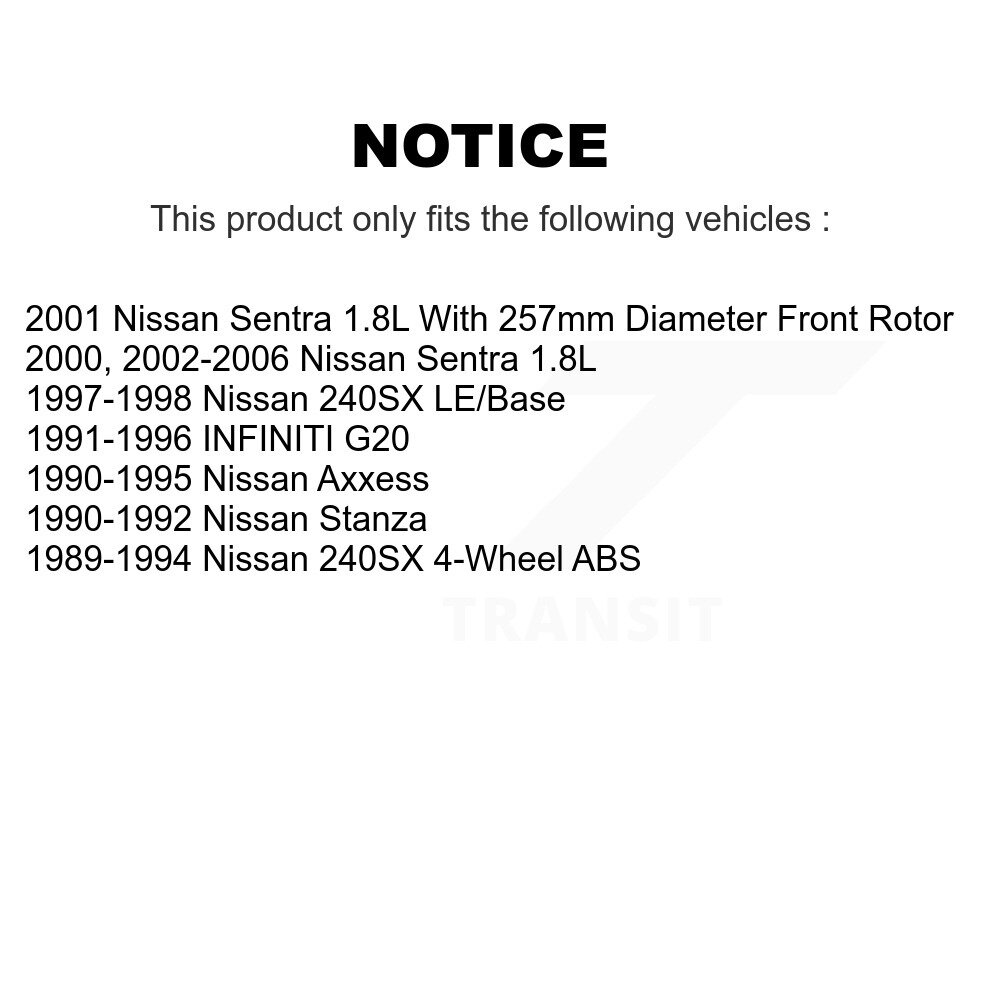 [Front] Rotor de frein à disque avant pour Nissan Sentra 240SX Axxess Stanza INFINITI G20