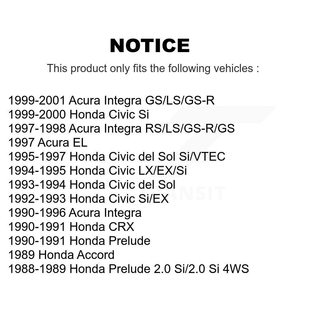 [Arrière] Rotor de frein à disque arrière pour Honda Civic Acura Integra del Sol Prelude CRX EL