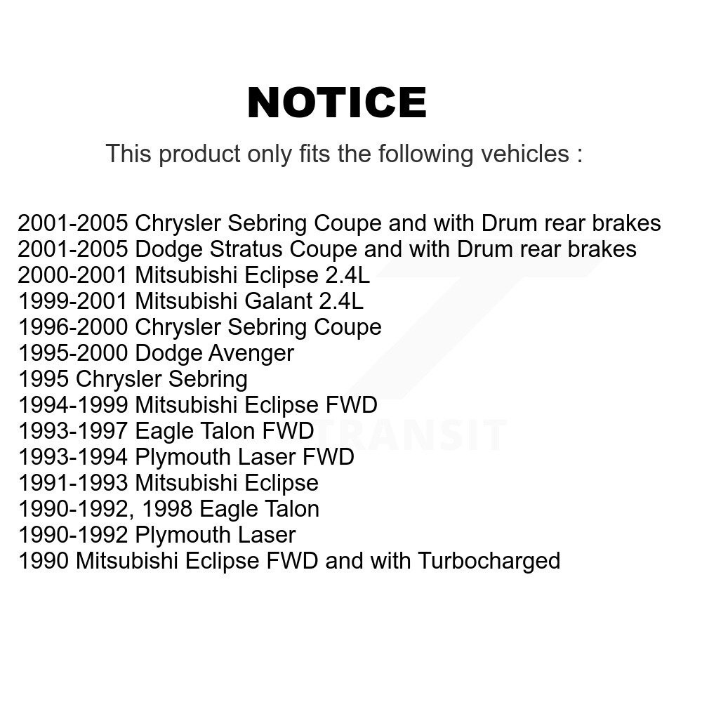 [Front] Rotor de frein à disque avant pour Chrysler Sebring Eagle Talon Mitsubishi Eclipse Dodge
