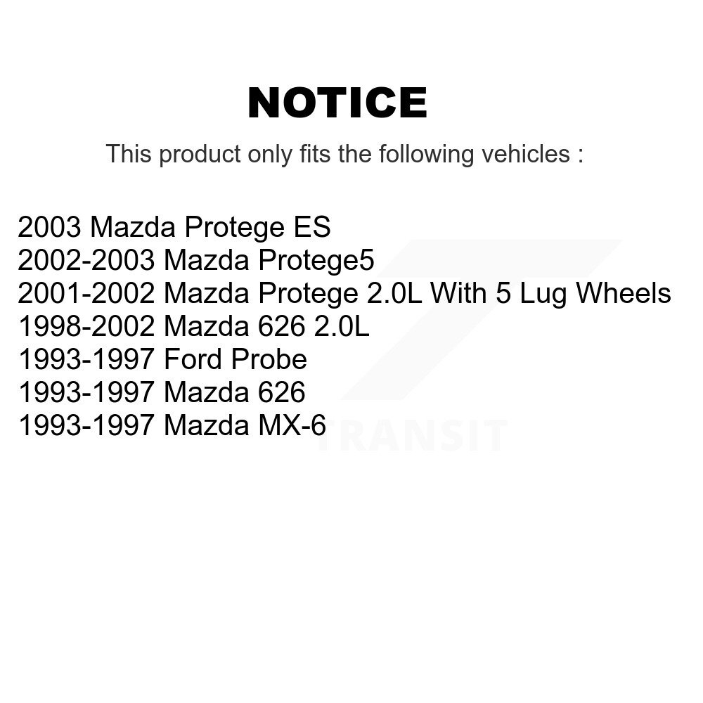 [Front] Rotor de frein à disque avant pour Mazda Protege Protege5 626 Ford Probe MX-6 8-96318