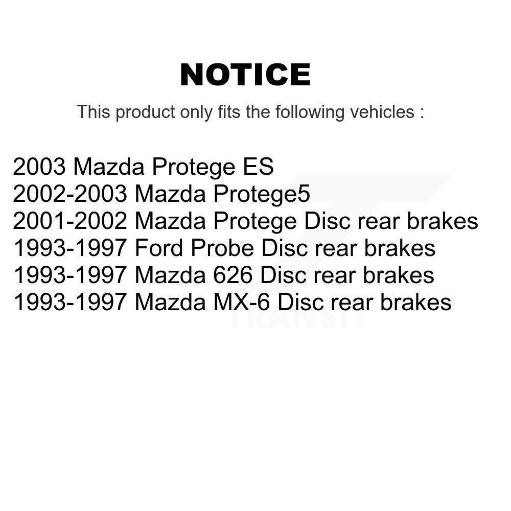 [Arrière] Rotor de frein à disque arrière pour Mazda Protege Protege5 Ford Probe MX-6 626 8-96319