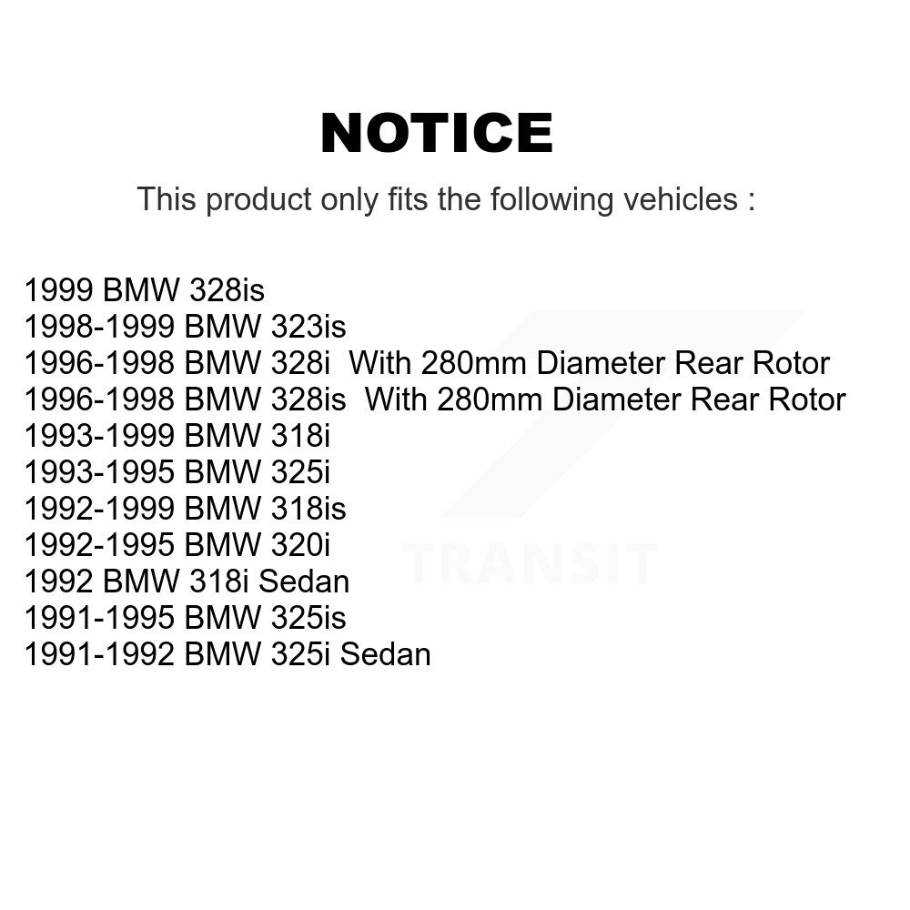 [Arrière] Rotor de frein à disque arrière pour BMW 328i 325i 318i 328is 318is 325i 320i 323is