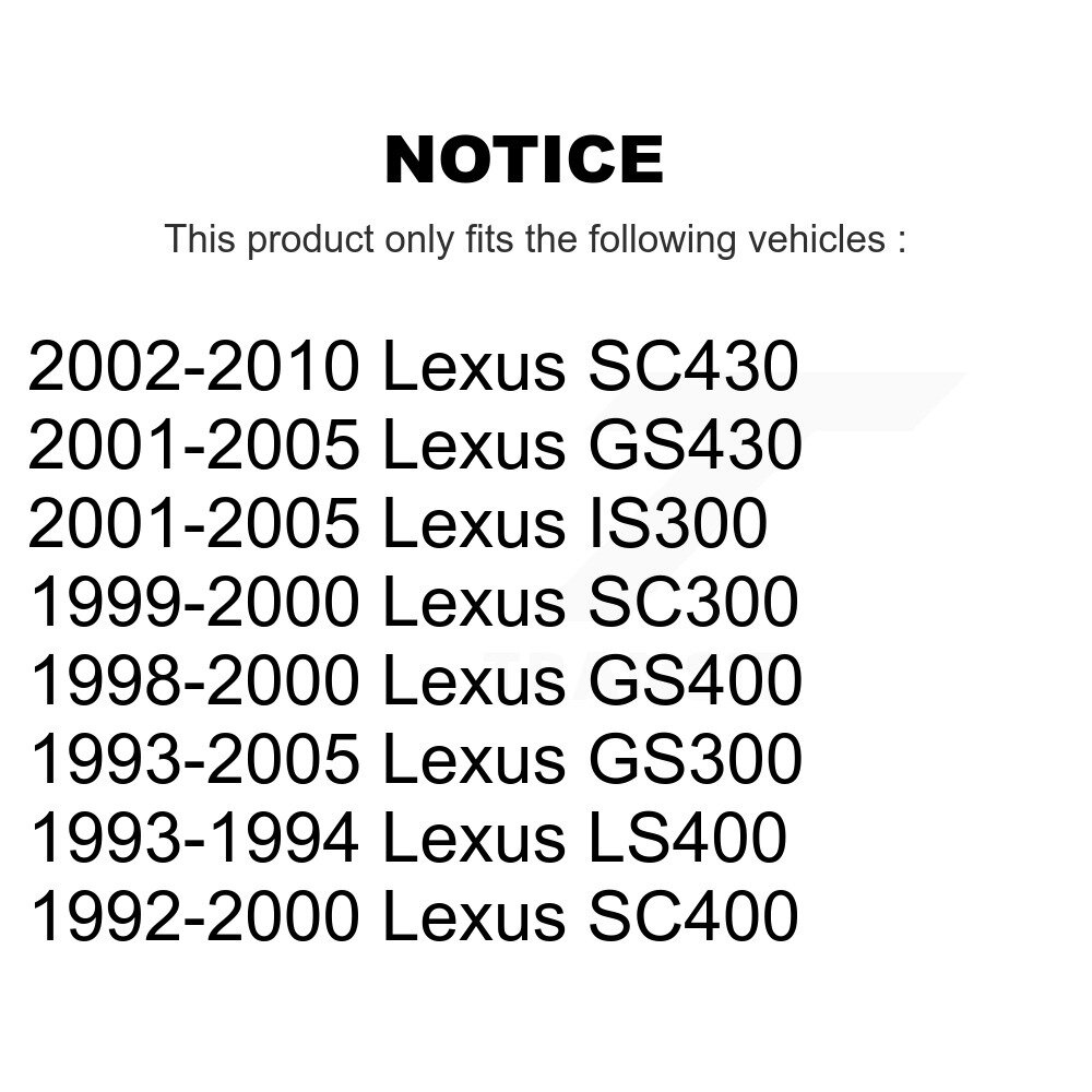 [Front] Rotor de frein à disque avant pour Lexus SC430 IS300 GS300 SC400 GS400 GS430 LS400 SC300