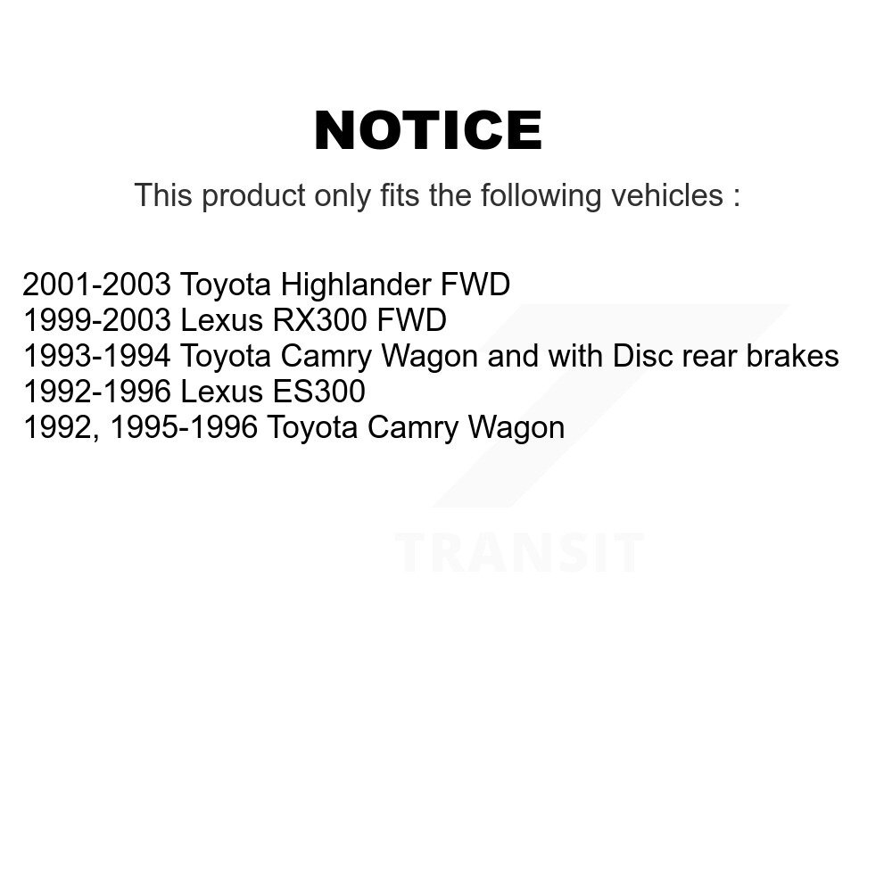 [Arrière] Rotor de frein à disque arrière pour Toyota Highlander Lexus Camry RX300 ES300 8-96503