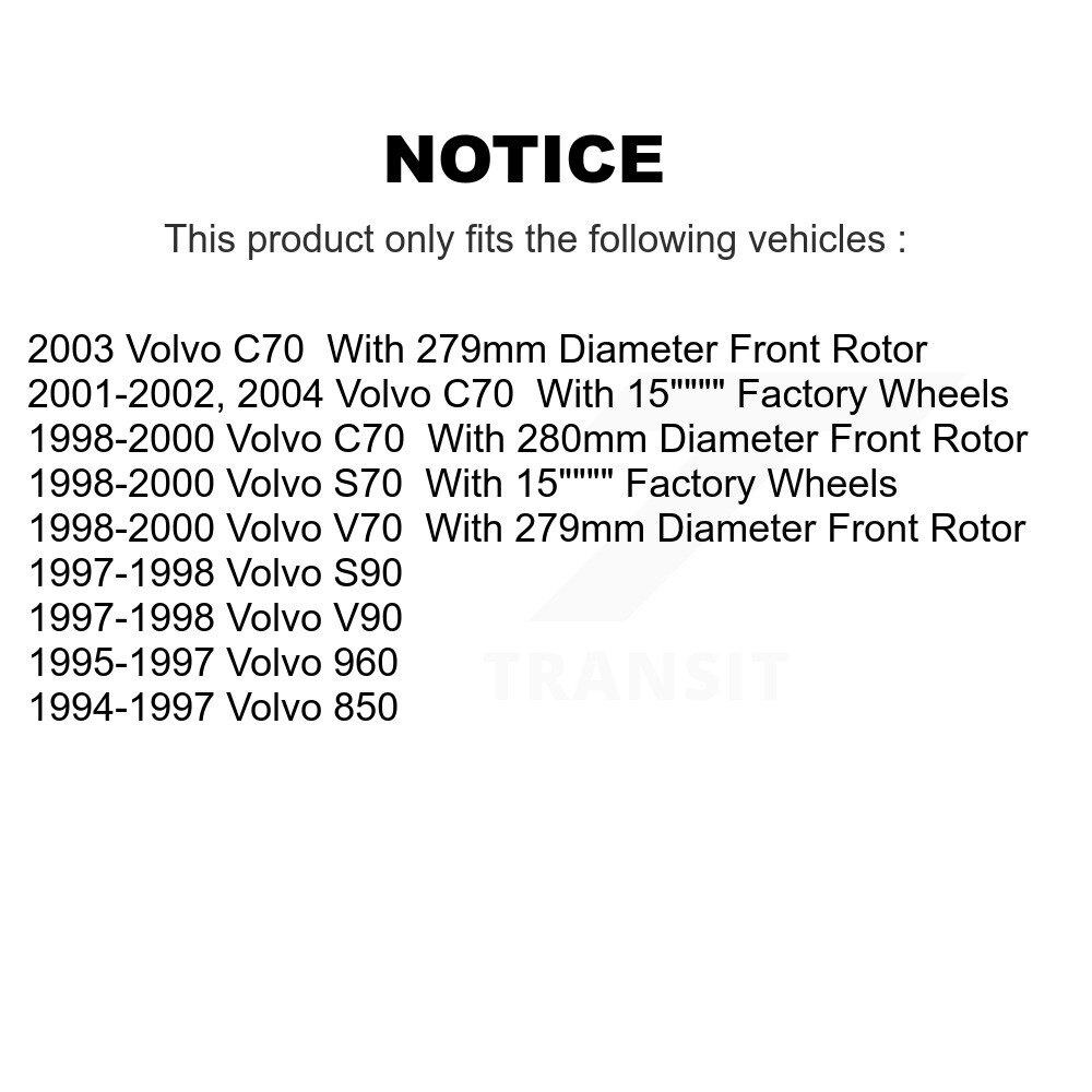 [Front] Rotor de frein à disque avant pour Volvo S70 850 V70 C70 960 S90 V90 8-96516
