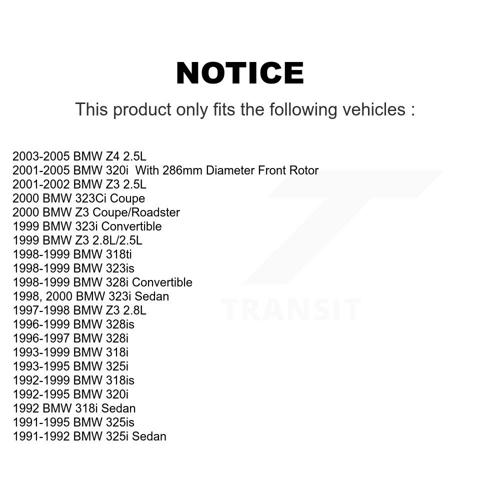 [Front] Rotor de frein à disque avant pour BMW Z3 Z4 320i 328i 323i 325i 318i 323Ci 328is 318is