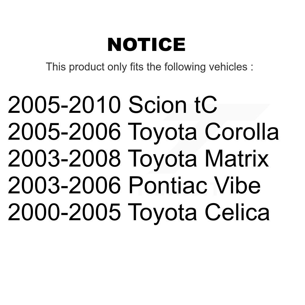 [Arrière] Rotor de frein à disque arrière pour Toyota Matrix Corolla Pontiac Vibe Celica Scion tC
