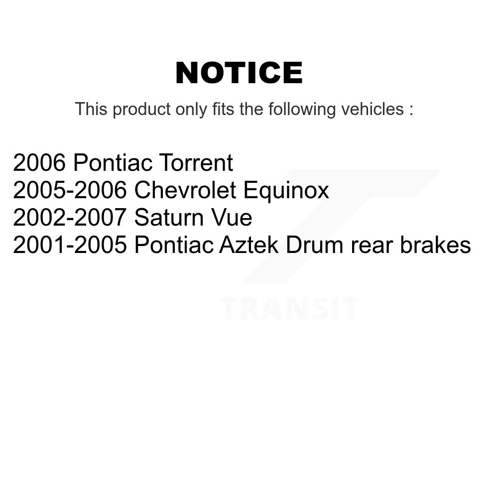 [Arrière] Tambour de frein arrière pour Saturne Vue Chevrolet Equinox Pontiac Torrent Aztek 8-9740