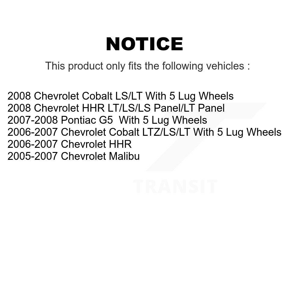 [Arrière] Tambour de frein arrière pour Chevrolet Cobalt Pontiac G5 Malibu HHR 8-9774