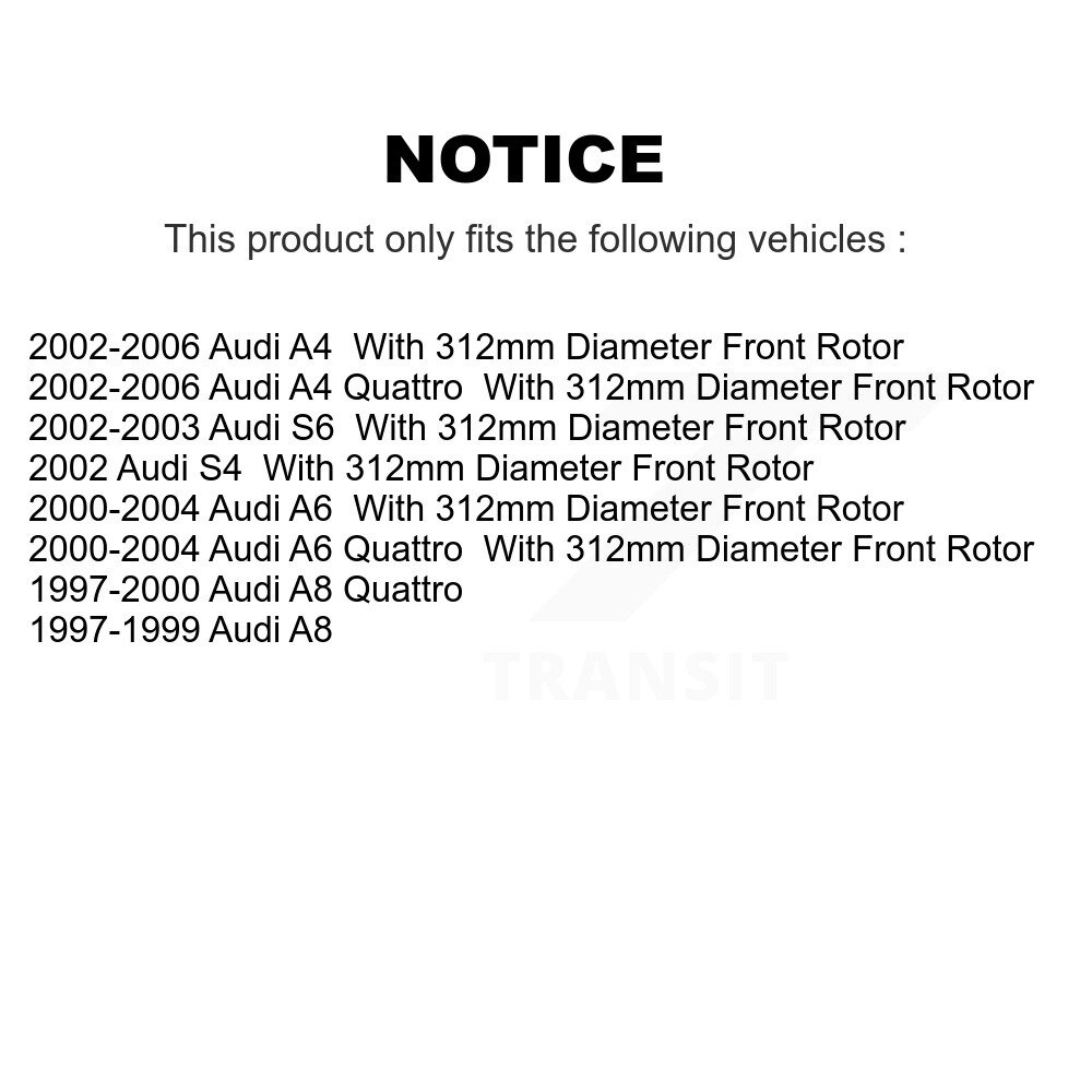 [Front] Rotor de frein à disque avant pour Audi A4 Quattro A6 A8 S6 S4 8-980001