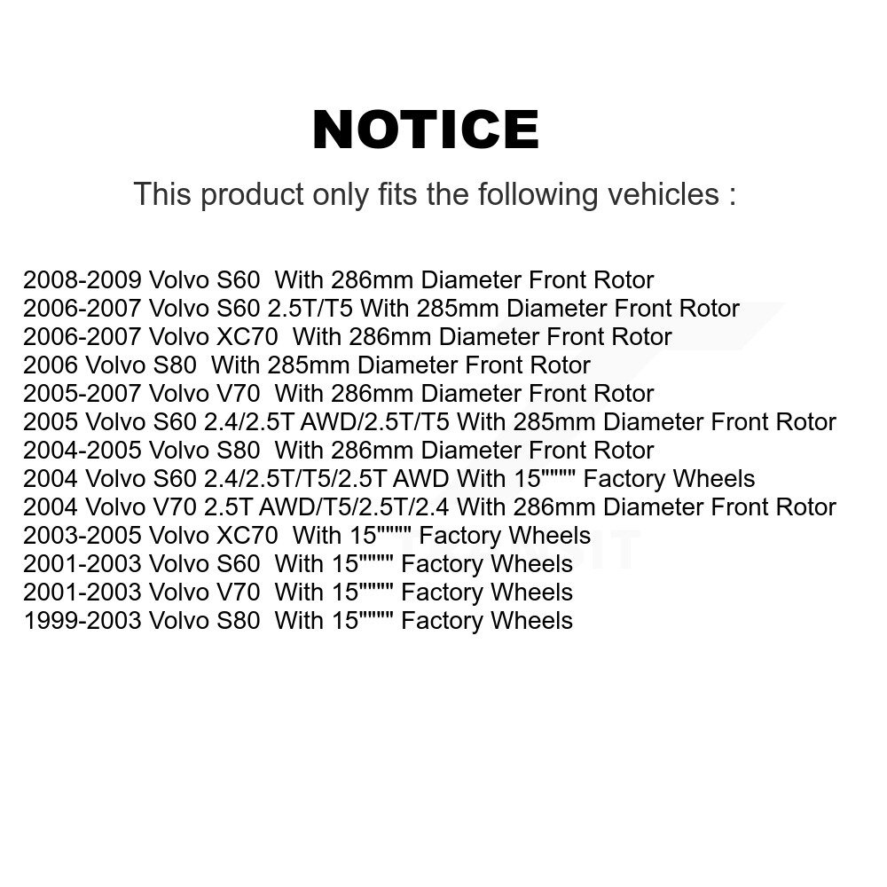 [Front] Rotor de frein à disque avant pour Volvo S60 XC70 V70 S80 8-980046