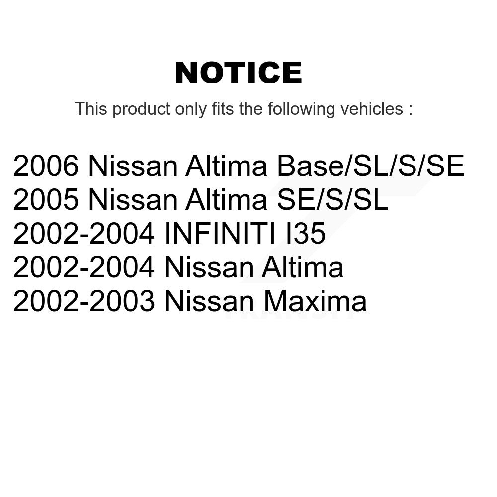 [Front] Rotor de frein à disque avant pour Nissan Altima Maxima INFINITI I35 8-980074