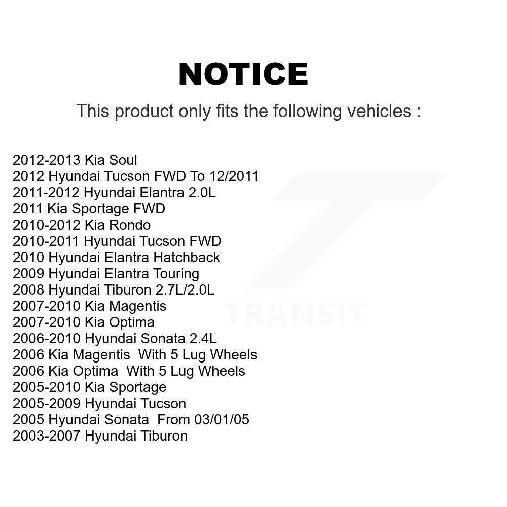 [Front] Rotor de frein à disque avant pour Hyundai Elantra Tucson Kia Sonata Sportage Soul Rondo