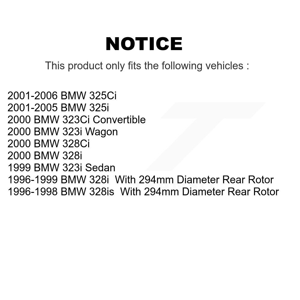 [Arrière] Rotor de frein à disque arrière pour BMW 325i 325Ci 328i 323i 323Ci 328is 328Ci 8-980127