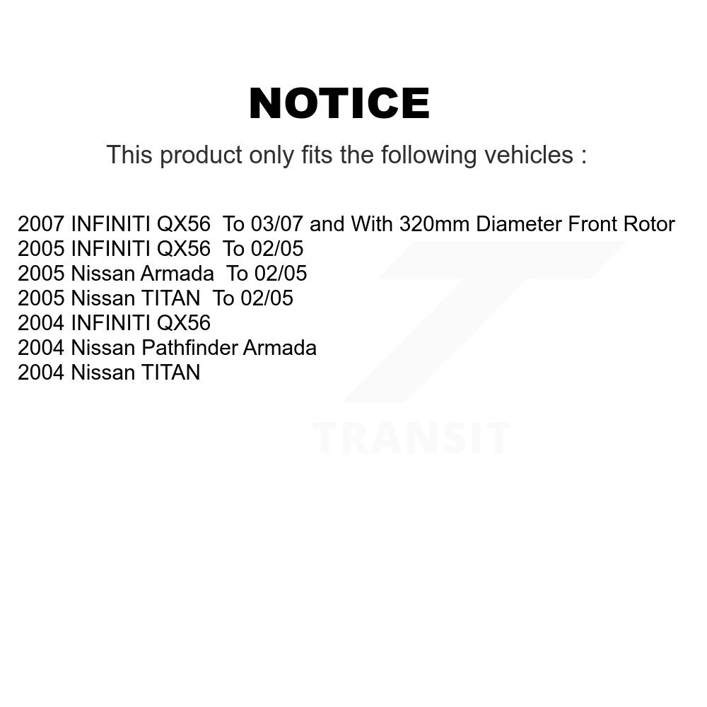 [Front] Rotor de frein à disque avant pour Nissan TITAN INFINITI QX56 Pathfinder Armada 8-980197