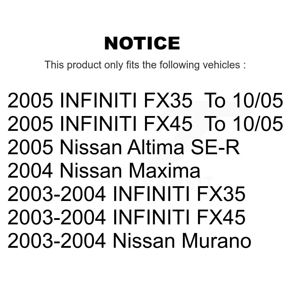 [Front] Rotor de frein à disque avant pour Nissan Altima Murano INFINITI Maxima FX35 FX45