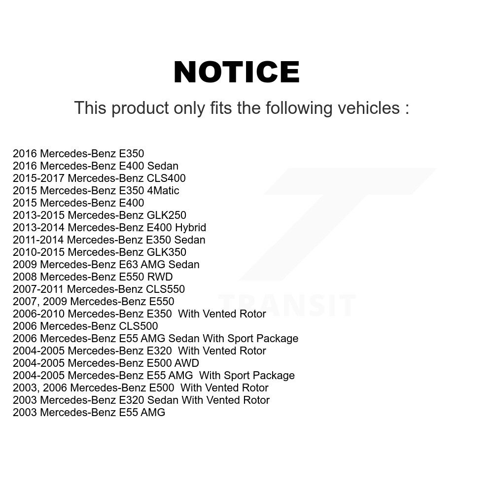 [Arrière] Rotor de frein à disque arrière pour Mercedes-Benz GLK350 E350 GLK250 E400 E320 E500 CLS550