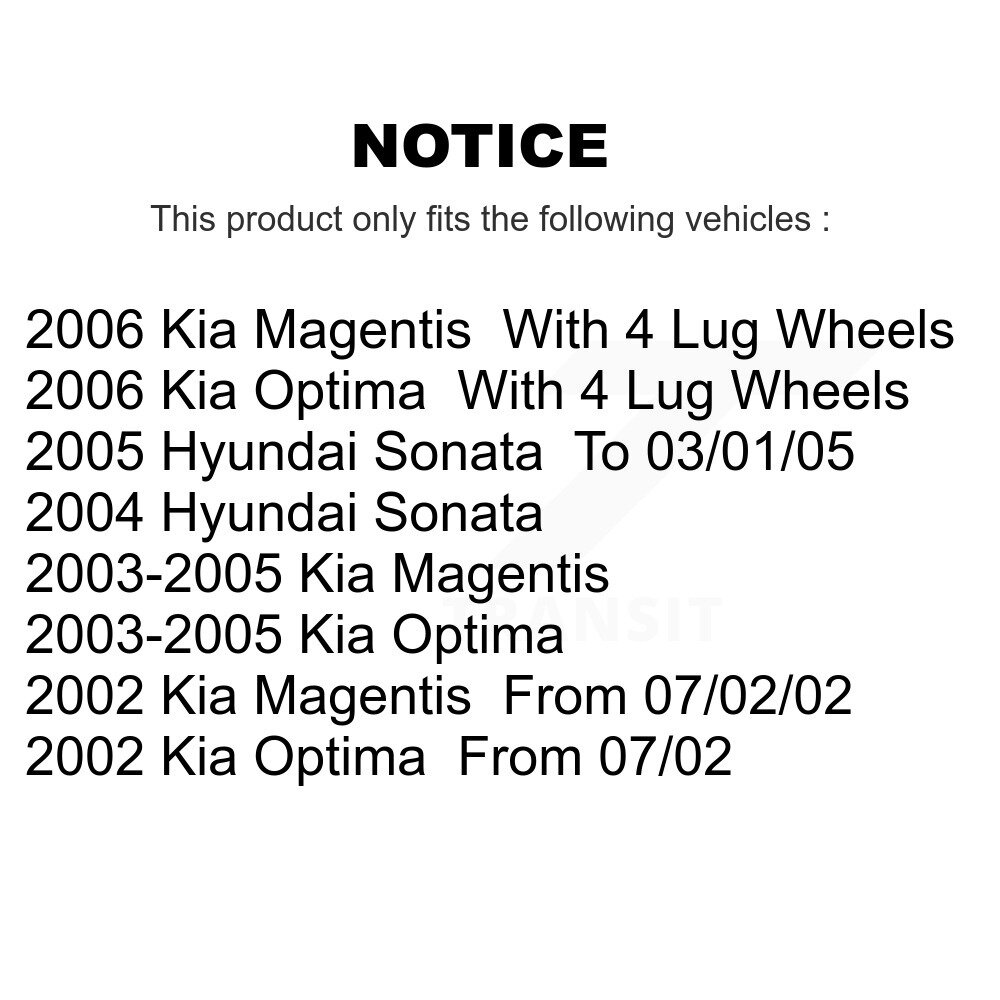 [Front] Rotor de frein à disque avant pour Hyundai Sonata Kia Optima Magentis 8-980323